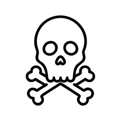 Skull with Crossed Bones Symbol Icon Design