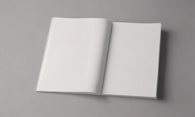 Clean vertical album mockup, showing blank pages and ample space for branding , minimal, paper, product