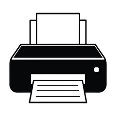 Printer silhouette icon, silhouette of a printer vector Art & Illustration
