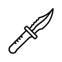 Survival Combat Knife with Tactical Blade Icon Design