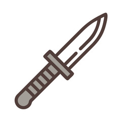 Survival Combat Knife with Tactical Blade Icon Design