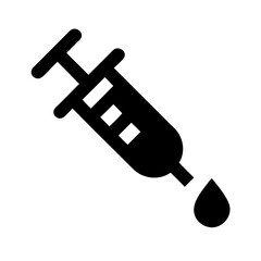 Syringe with Injection Droplet at Tip Icon Design