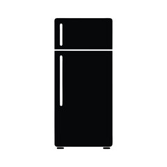 Silhouette of a refrigerator vector Art & Illustration