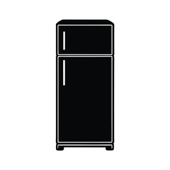 Silhouette of a refrigerator vector Art & Illustration