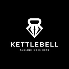 Diamond Kettlebell logo , Kettlebell diamond logo Element	
