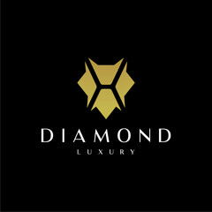 Luxury Letter H logo , Luxury Diamond H logo Element	
