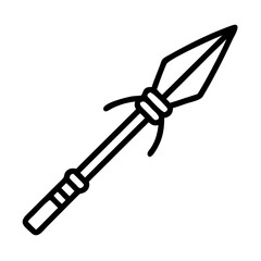 Traditional Tribal Spear Used as Tool Icon Design