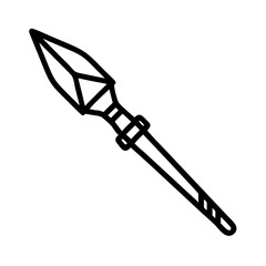 Traditional Tribal Spear Used as Tool Icon Design