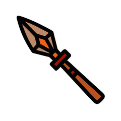 Traditional Tribal Spear Used as Tool Icon Design