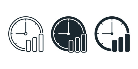 Real time data insights icon. illustration vector