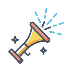 Victory Trumpet Sounding for Celebration Event Icon Design
