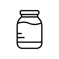 Whey Protein Jar with Supplement Label Icon Design