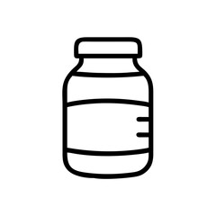 Whey Protein Jar with Supplement Label Icon Design