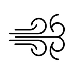 Wind Blowing with Directional Lines Icon Design