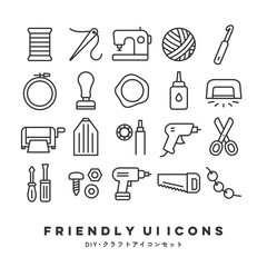 Fototapeta premium UIアイコンセット（DIY・クラフト） | Friendly UI Icons (Crafts & DIY Tools)