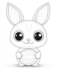 easy coloring pages or books for children, cute and funny coloring page, cartoon illustration, outline picture for coloring kid book, illustration of white black animal