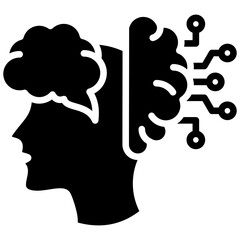 Brainstorming glyph icon