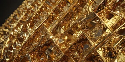 Intricate gold foil reflection creating dazzling geometric shapes,  elegant,  vibrant,  pattern