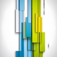 Obraz premium Abstract Geometric Background Green Blue Yellow Rectangles Shapes Modern Design