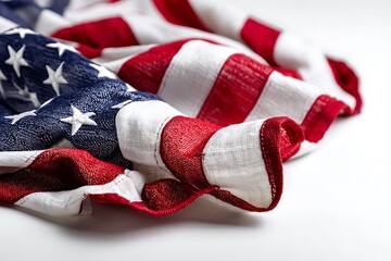  american flag on white for patriotic display  
