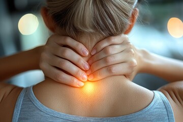 Unrelenting neck pain: sharp aches, restricted movement, muscle tightness, tension relief, cervical discomfort, spinal strain, joint pain, everyday discomfort, physical discomfort, painful irritation.