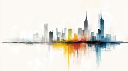 Obraz premium Abstract City Skyline Art