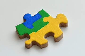 Obraz premium Colorful puzzle piece, three-toned