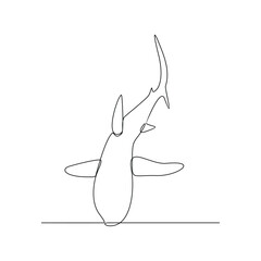 Fototapeta premium One continuous line drawing of Shark vector design illustration. Sea animal themes design in simple linear continuous style vector concept. Suitable for asset design and educational purpose.
