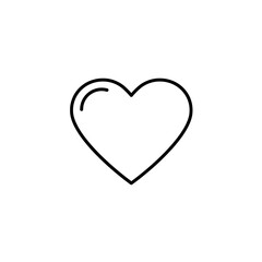 Simple Heart Icon in Vector Thin Line Style for Love, Health and Favorite Feature Indicators