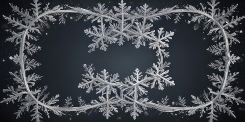 Stunning snowflake frame, perfect for Christmas cards and invitations ,  graphic,  ornate,  winter