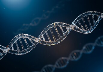 Dna strand on white background