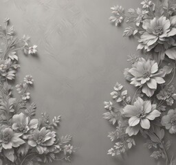 Subtle gray floral plaster texture  Elegant, vintage-inspired backdrop , aesthetic, abstract, minimal