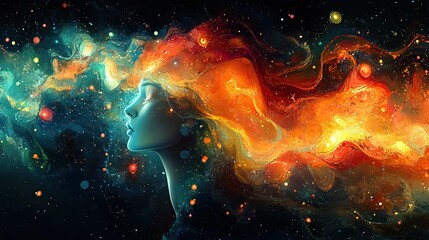 Obraz premium Abstract artwork depicting the concept of dreams and imagination