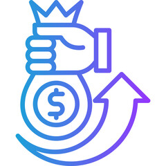 Capital Gains line gradient icon