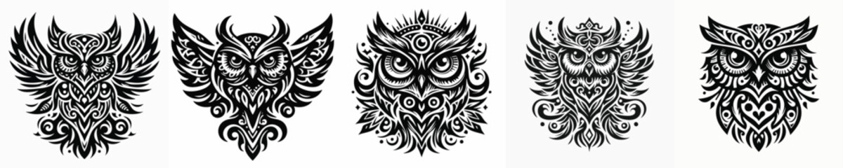 Obraz premium illustration vector graphic of art tatto owl
