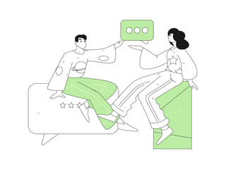 Social media comments flat people vector concept illustration

