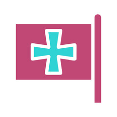 Obraz premium Medical Flag Symbol in a Contemporary Palette