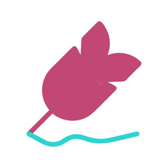 Stylized Leaf Symbol with a Curving Line Design