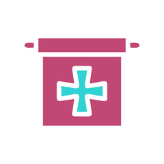 Fototapeta premium Medical Cross Banner, Modern Minimalist Healthcare
