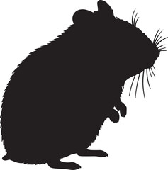 Hamster Silhouette on White Background