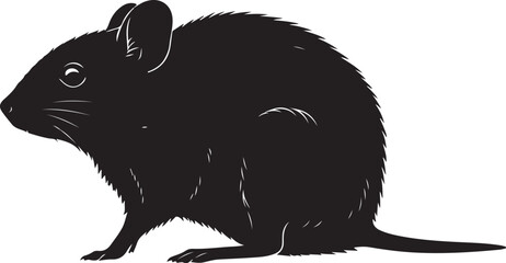 Kangaroo Mouse Silhouette on White Background
