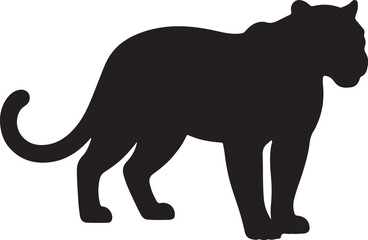 Leopard Silhouette on White Background
