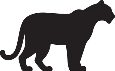 Puma Silhouette on White Background