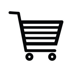 Silhouette of a shopping cart vector Art & Illustration