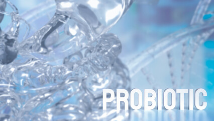 The Probiotic text on sci background for health concept 3d Rendering..