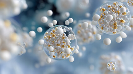 Spherical Structures with Gold Particles Encapsulated in Transparent Shells