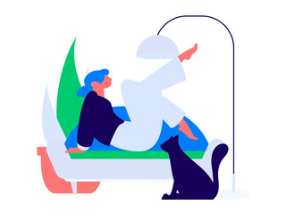 Practicing yoga, physical and mental health, flat vector character concept, operation hand drawn illustration
