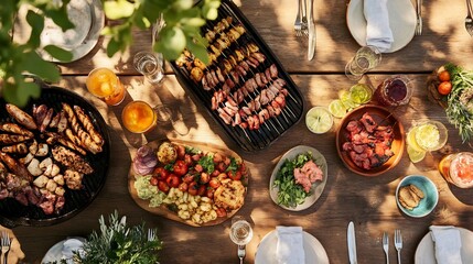 Sun-Drenched Summer BBQ: Grilled Delights and Vibrant Feast