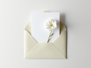 envelope with flower and card