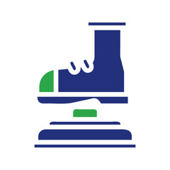 Stylized Stapler Icon in Blue and Green Tones